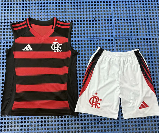 2025/26 Flamengo Home Short Sleeve Jersey for Kids
