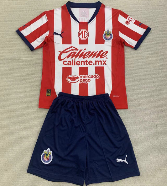 2024/25 Chivas Home Short Sleeve Jersey for Kids