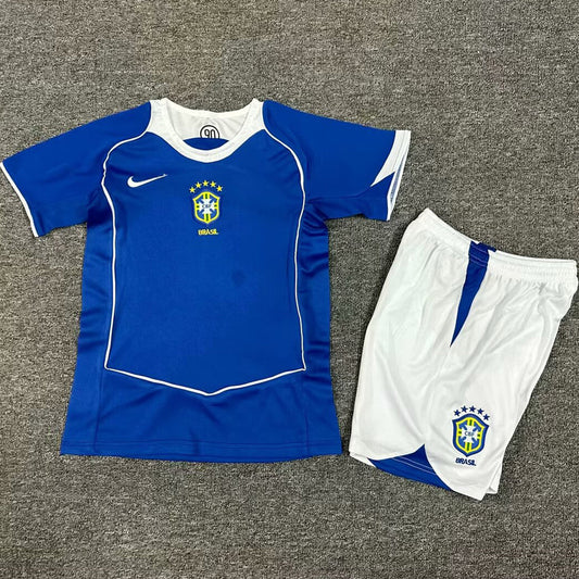2004 Brazil Away Kids National Team Retro
