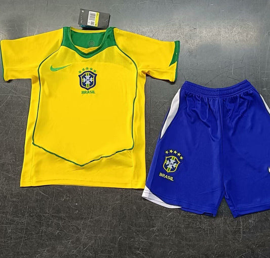 2004 Brazil Home Kids Retro Teams