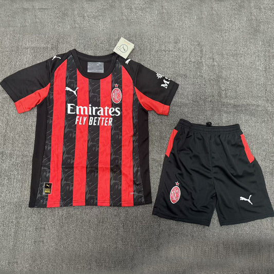 2025/26 AC Milan Home Short Sleeve Kids Jersey