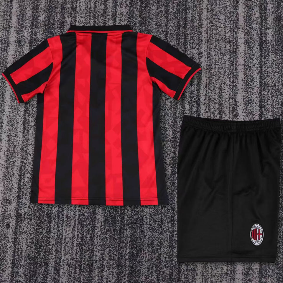 1993/94 AC Milan Home Short Sleeve Retro Kids Jersey