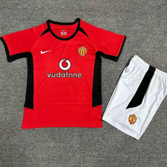 2002/04 Manchester United Home Short Sleeve Retro Kids Jersey