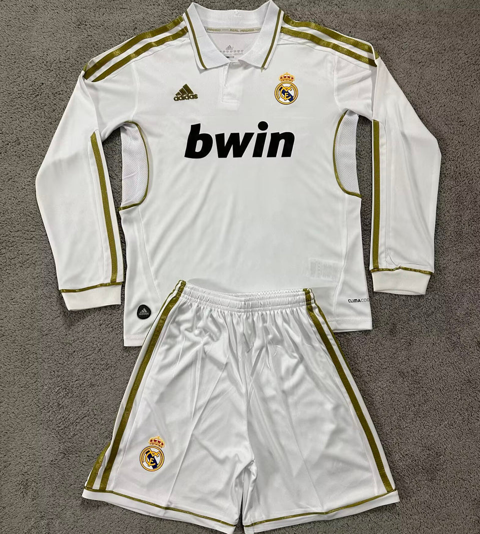 2011/12 Real Madrid Home Long Sleeve Retro Kids Jersey
