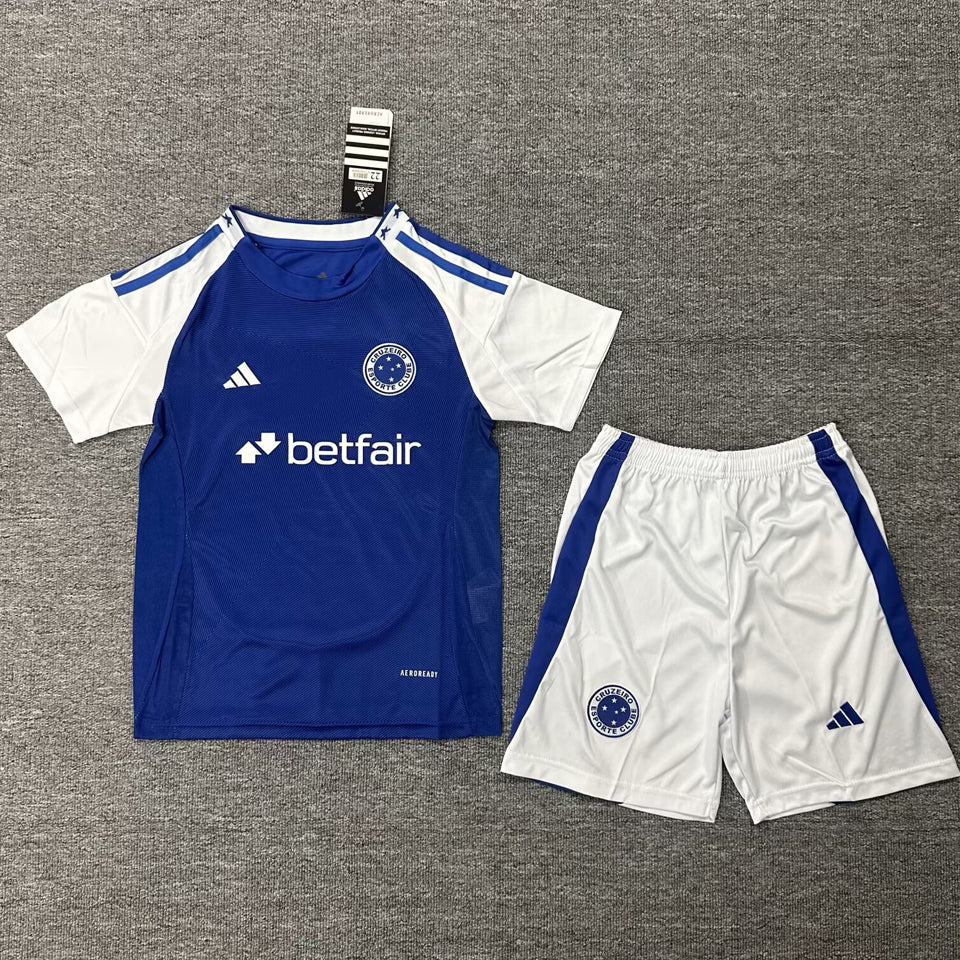 2025/26 Cruzeiro Home Short Sleeve Kids Jersey