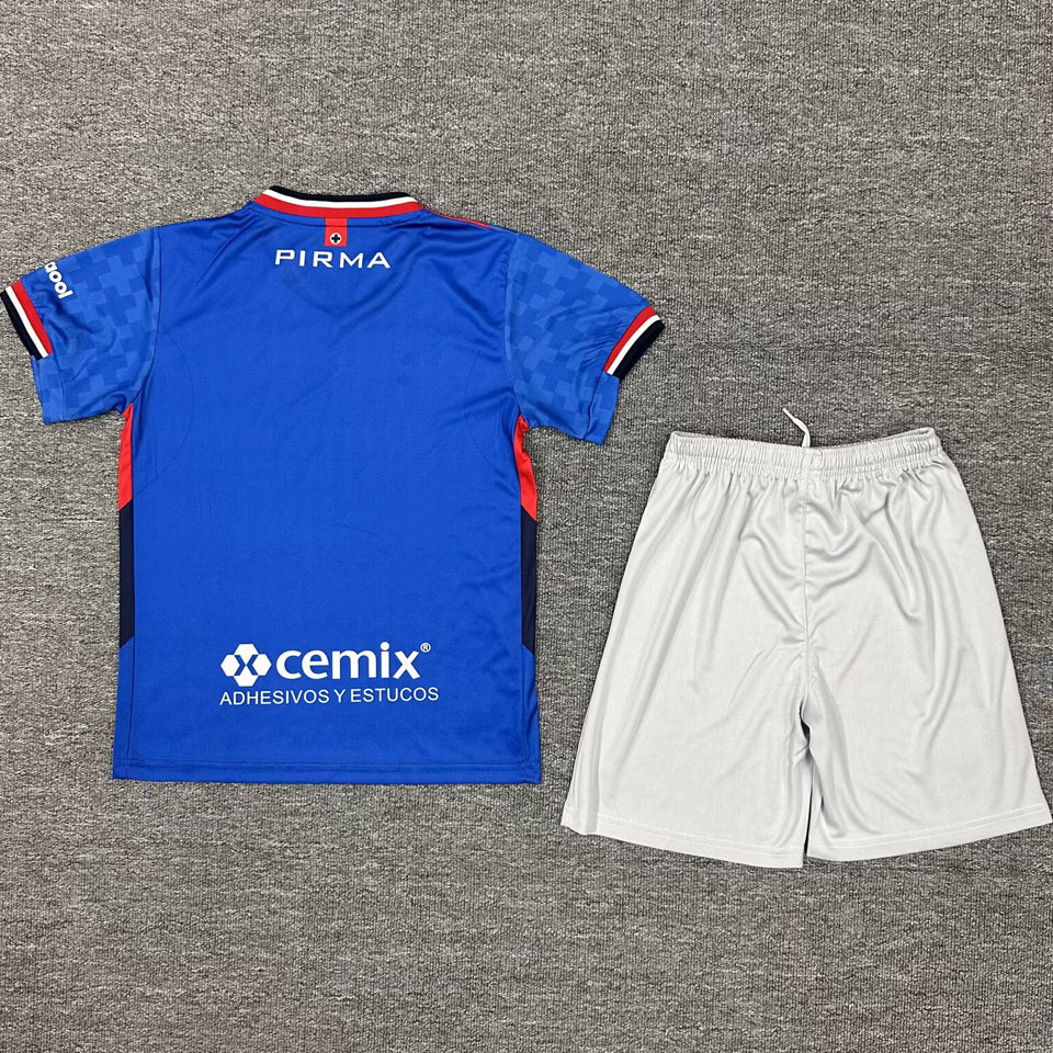 2025/26 Cruz Azul Home Short Sleeve Jersey for Kids