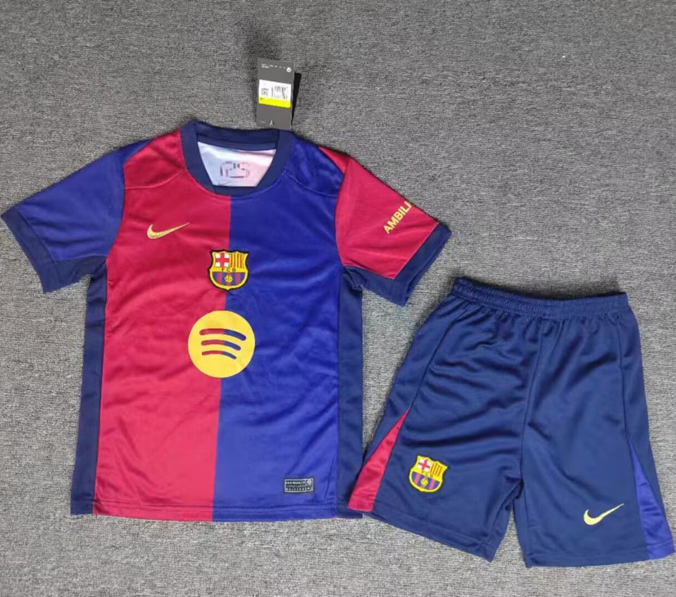 2024/25 Barcelona Home Short Sleeve Jersey for Kids